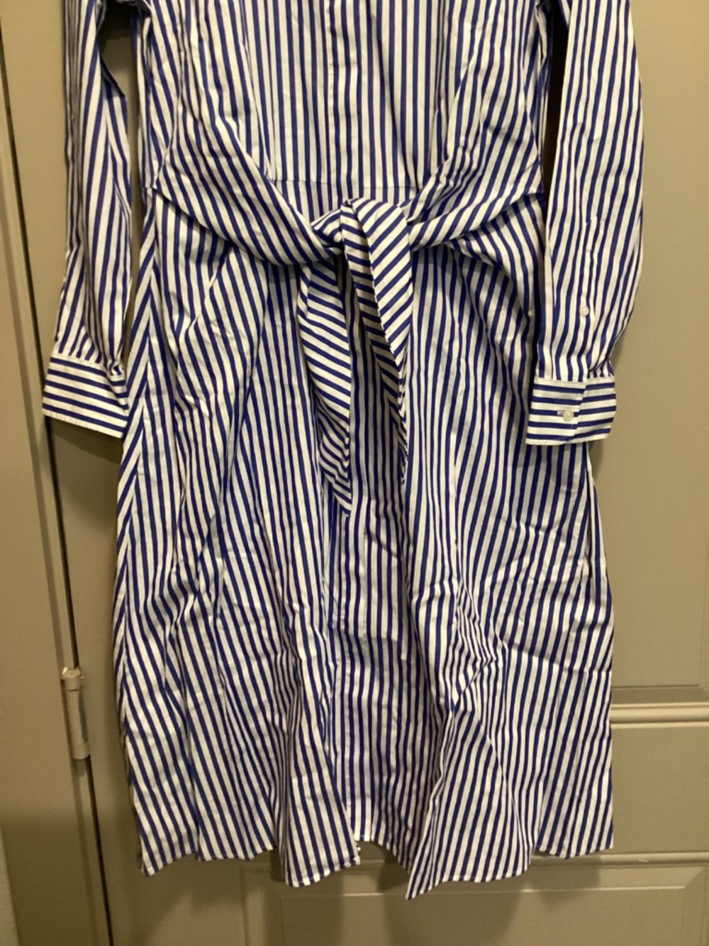 Lauren Ralph Lauren Stripe Long Sleeve Cotton Broadcloth Shirtdress, size 10 - Picture 9 of 14
